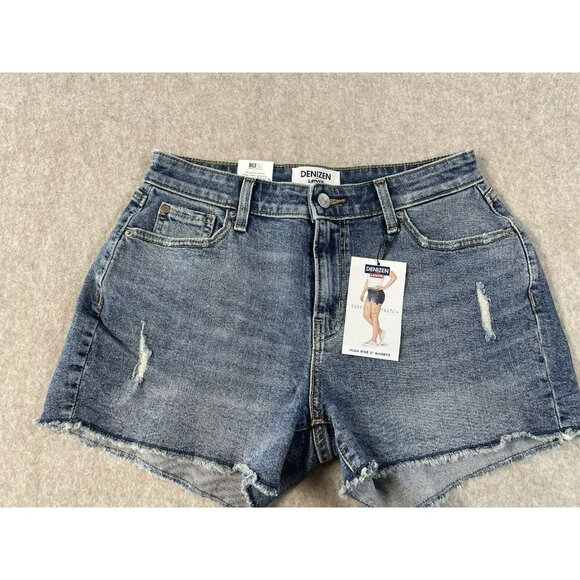 NWT Levi's Denizen High-Rise Jean Shorts Denim 3" Inseam size 4/W27 Fringe Hem - Picture 3 of 7